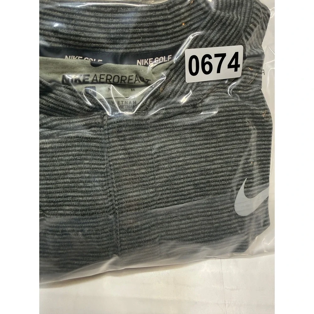 Nike Golf AeroReact OKC Thunder Polo Shirt Mens Medium Gray Stripe Blade Collar